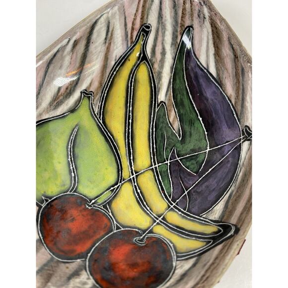 Vintage Italian art pottery sgraffito San Marino dish Leather bottom - Picture 7 of 9